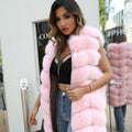 Women's Winter Luxury and Fashion Real fox Fur Vest Sleeveless Fur Coats for Women