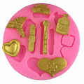 HY DIY Tools Hammer Screwdriver Paint Brush Silicone Mold Sugar Craft Fondant Mold Cake Decorating Tools Chocolate Fondant Mould