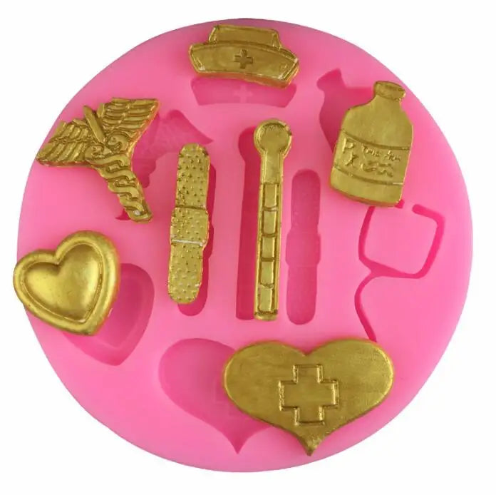 HY DIY Tools Hammer Screwdriver Paint Brush Silicone Mold Sugar Craft Fondant Mold Cake Decorating Tools Chocolate Fondant Mould