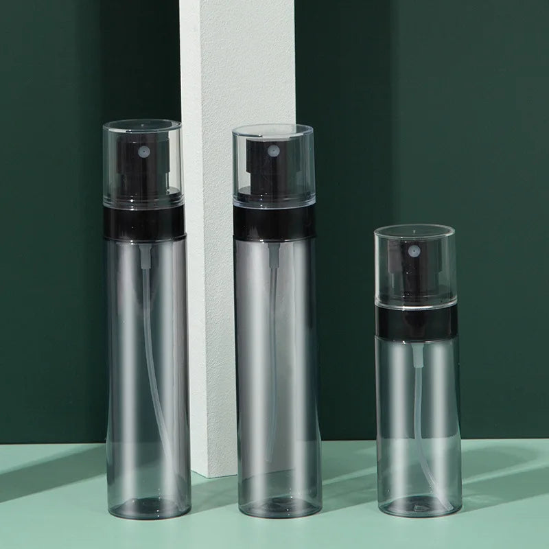 Black Plastic 60/80/100/120ML Spray Pump Bottle for Beauty Packaging Empty Lotion Container with Secure Seal for Skin Hair Care