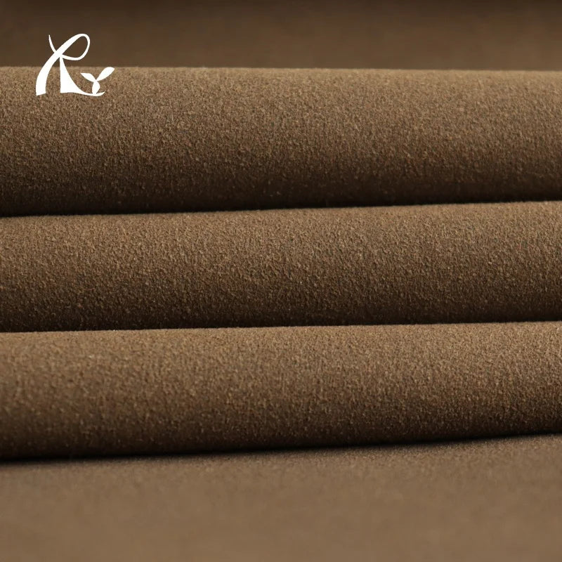 1.4mm Eco-Friendly Imitation Suede Flocked Stretch Elastic Windproof Wrinkle Resistant PU Leather Fabric for Furniture Car Bags