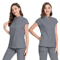 42051 V Neckline Stretchy Jogger Pants Women Winter Tract Suit Women White Nurses Uniform Knitted Trouser Suits for Women