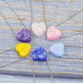 Simple Stainless Steel Opal Love Heart Shape Pendant Necklace Heart Shape Opal Stone Pendant Necklace