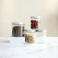 NEWRAY Custom Round Glass Storage Jar With Metal Screw Lid Clear Glass Straight Side Honey Tea Sauce Cream Container Jar 250ml