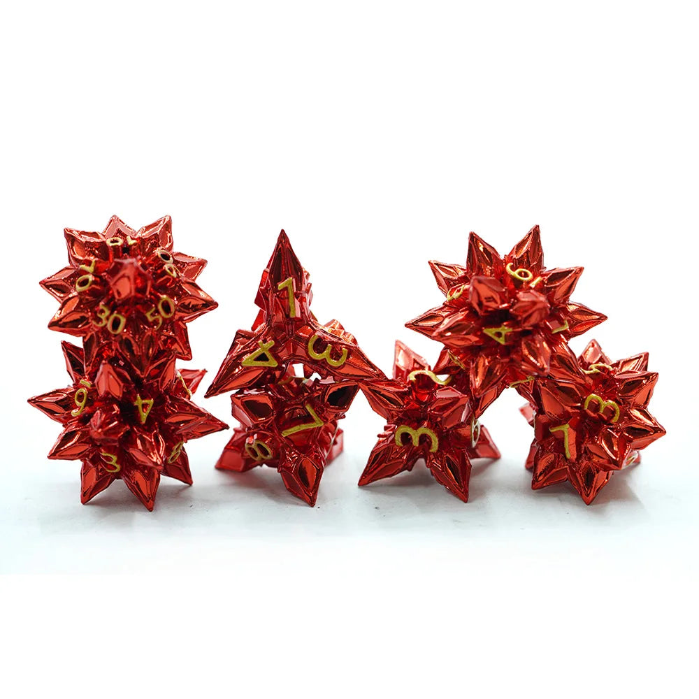 The Red Polyhedral Metal Dice with Very Favorable Prices Are Suitable for Tabletop Games