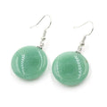 New Natural Crystal Stone Gemstone Jewelry Round Green Aventurine Rose Quartz Crystal Earrings Eardrop for Women