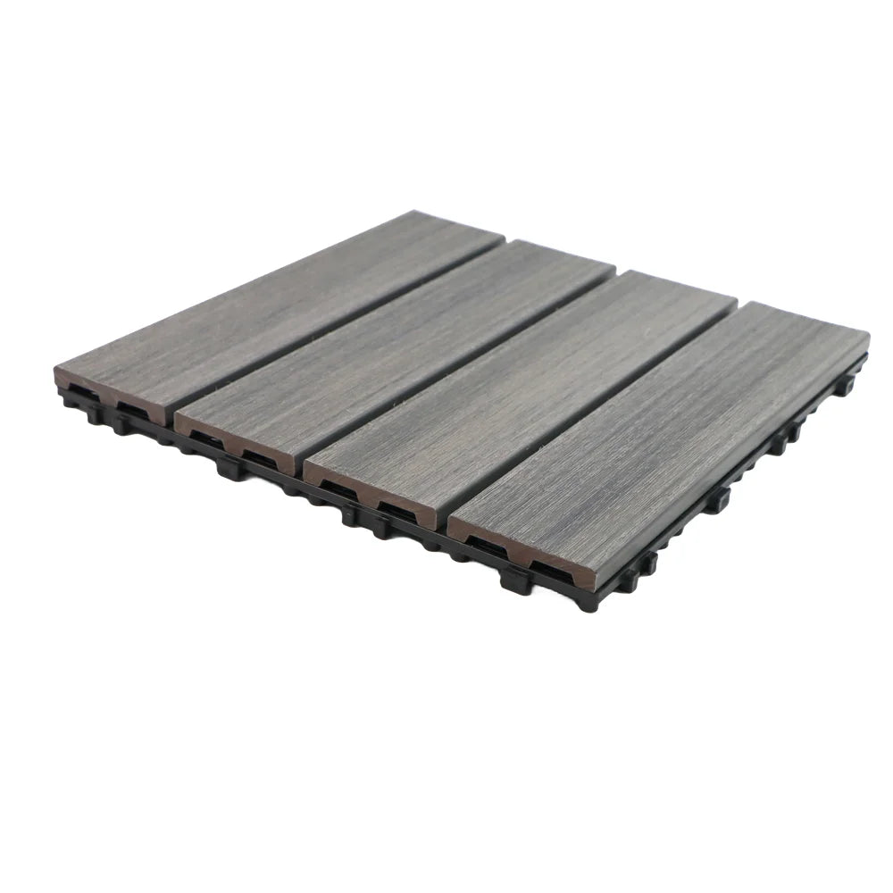 Co-extrusion Composite Wpc Decking Tiles 300x300mm Wpc Diy Tiles Interlocking Decking Tiles for Outdoor Patio
