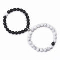 Magnetic Couple Bracelets Mutual Attraction Natural Stone Howlite Beads Bracelets Gifts for Lovers Best Friends