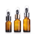 Clear Holder 15ml 30ml Empty Round Amber Brown Essential Oil Glass Dropper Bottle for Skincare Cosmetic Packaging