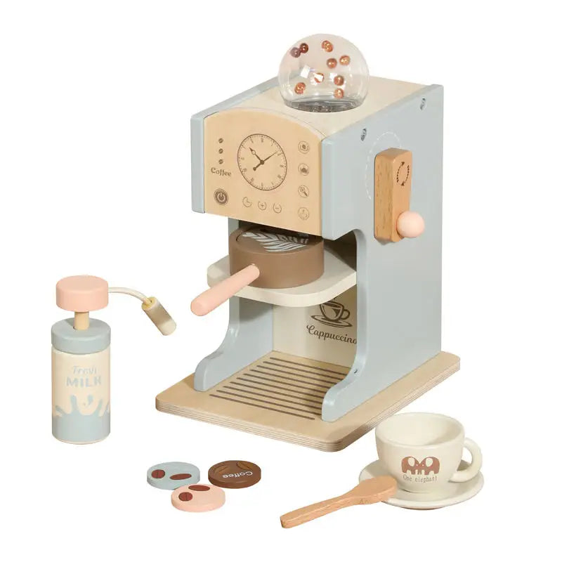Children's Wooden Simulation Role Play Dessert Coffee Machine Game Educational Pretend Playing Gift Kitchen Toys for Boys Girls