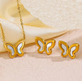 2023 Luxury Stainless Steel Necklace and Earring Set Gold Plated Butterfly Fashion Jewelry for Ladies for Party & Gift