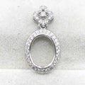 Sterling Silver 8*11/9*11/9*12mm Semi Mount Pendant Empty Frame Blank Claws Setting S925 Base Without Center Stone for DIY Inlay