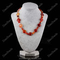 Wholesale Cheap Coin Flat Round Necklaces Jewelry Gemstone Necklace With Alloy Findings Rondelle Spacer