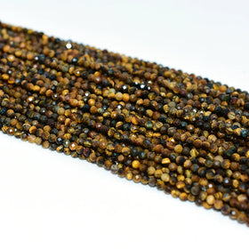 Factory Wholesale 3mm Faceted Tiger Eye Loose Gemstone Beads Natural Yellow Color
