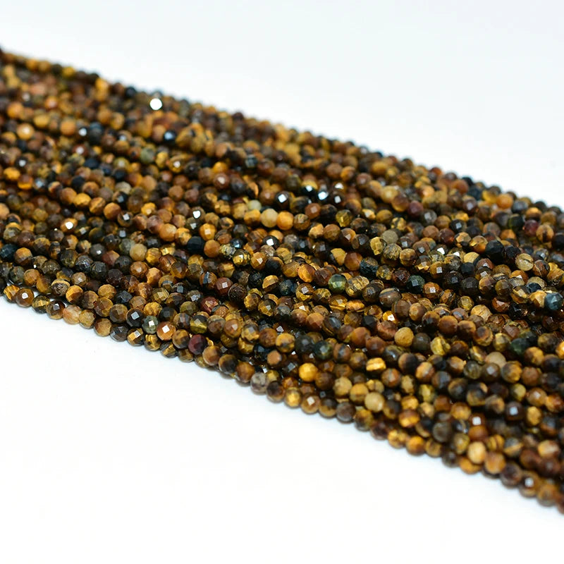Factory Wholesale 3mm Faceted Tiger Eye Loose Gemstone Beads Natural Yellow Color
