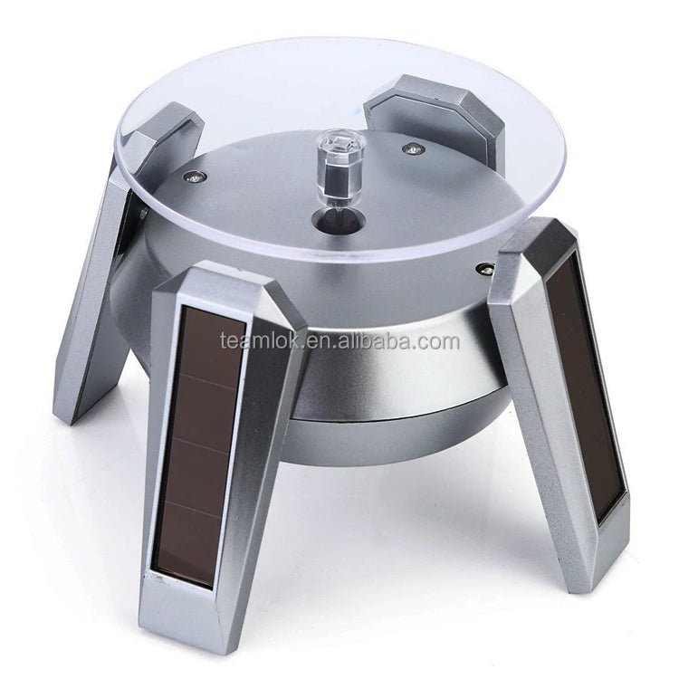 M8102 Solar & Battery Powered Rotating for Showcase Jewelry Display Turntable for Display Racks