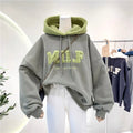 50% Letter Stitching Lamb Hair and Velvet Bf Wind Hooded Sweater Sweater Sweat Shirts Women Women Oversized Hoodies 2024