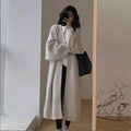 Women's Autumn and Winter New Solid Loose Knitted Cardigan Slouchy Style Slim Over Knee Thick Sweater Coat