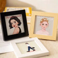 Wooden Mini Texture Picture Frame Home Office Decoration Tabletop Wall Mounting 4 Inch Square Photo Frame