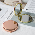 Custom Logo Metal Pocket Mirror Personalized Round Compact Mirror Foldable Cosmetic Makeup Mirror Souvenir Gilf Promotion