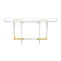 Customizable Modern Corner Console Table Extendable Transparent Acrylic with Mirror for Storage for Living Room Villa Hotel