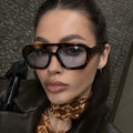 2024 Vintage Personalized Sunglasses for Women Double Bridge with Irregular Small Square Lenses White Pink PC Frames Wholesale