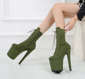 New Hot Selling 20cm High Clubs Cosplay Sexy Women's Model Shoes Stripper Heels Platform Pole Dancing Ankle Boots MegaBDM