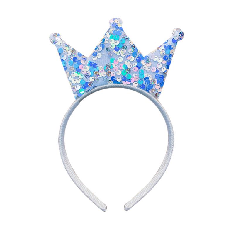 Crown Headband Double Sides Sequins Headpiece Fashion Princess Girls Birthday Party Hairband Sweet Photo Props
