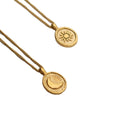 Wholesale Faith Oval Design Sun and Moon Necklaces Charms Stainless Steel Jewelry Necklace