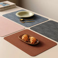 Leather Placemats Set of 6 Reversible Table Mats Heat Resistant Waterproof No-Slip Place Mats for Dining Table Kitchen Parties