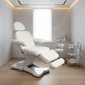 White Adjustable Therapy Spa Salon Cosmetic 3 Electric Motors Beauty Care Treatment Massage Table Bed Podiatry Facial Chair Set