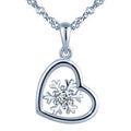 Classic Heart Snowflake Inlay Pendant S925 Sterling Silver Inlaid ZC Stone Pendant Necklace for Women