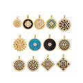 Trendy Shining Space Star Shell Geometry Charm PendantReal 18K Gold Plated Jewelry Components Findings Accessories Supplies S34