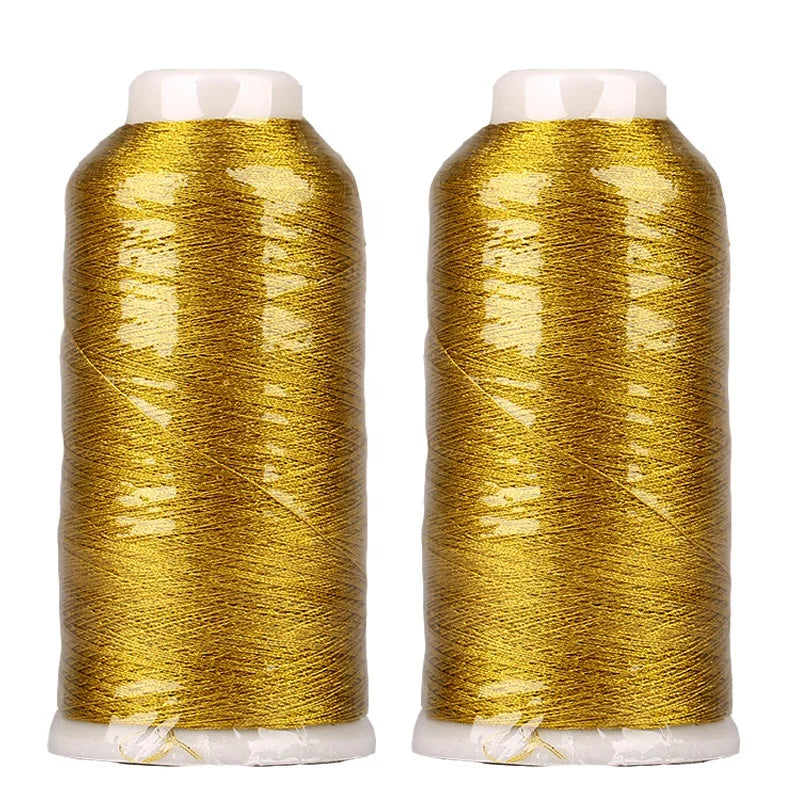 China Factory's Customizable Gold & Silver Filament Metallic Thread for Garment Sewing Cross Stitch Embroidery Crochet Knitting