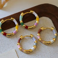 Luxurious Style Women's 1.8*0.3cm Copper Earring Colorful Decorate for Gatherings Classic Style