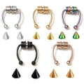Stainless Steel Non-Piercing Magnetic Nose Rings with Rhinestone Horseshoe Shape Unisex