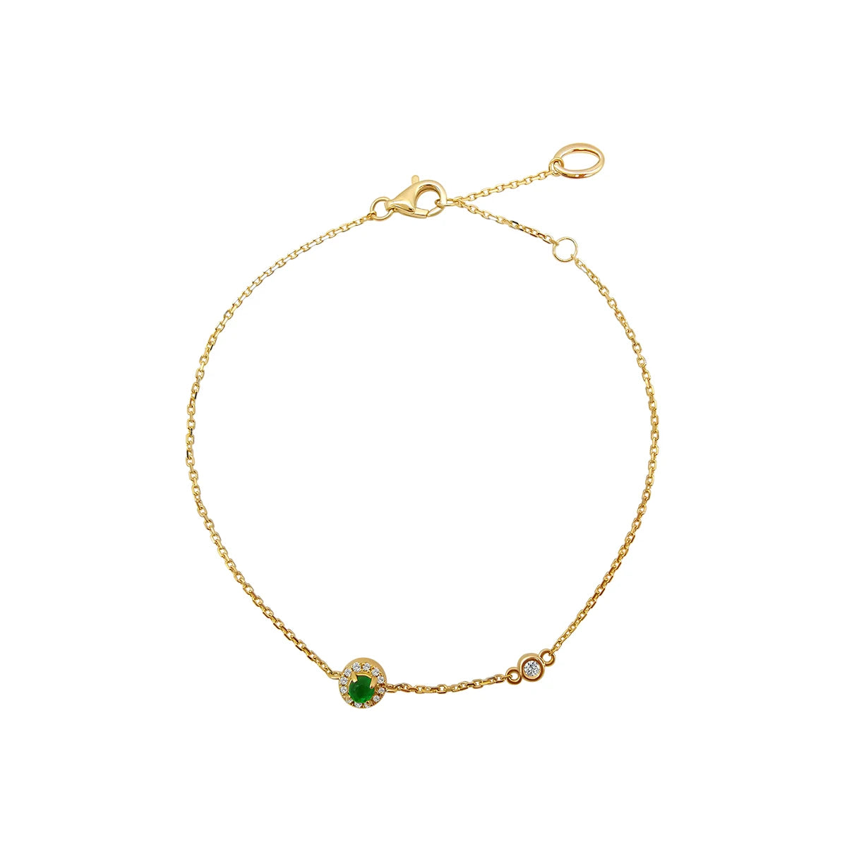 Fine Jewelry Bracelets & Bangles Natural Emeral Gemstone Jewelry 14K Solid Gold Bracelet Fashion Jewelry Bracelets for Women