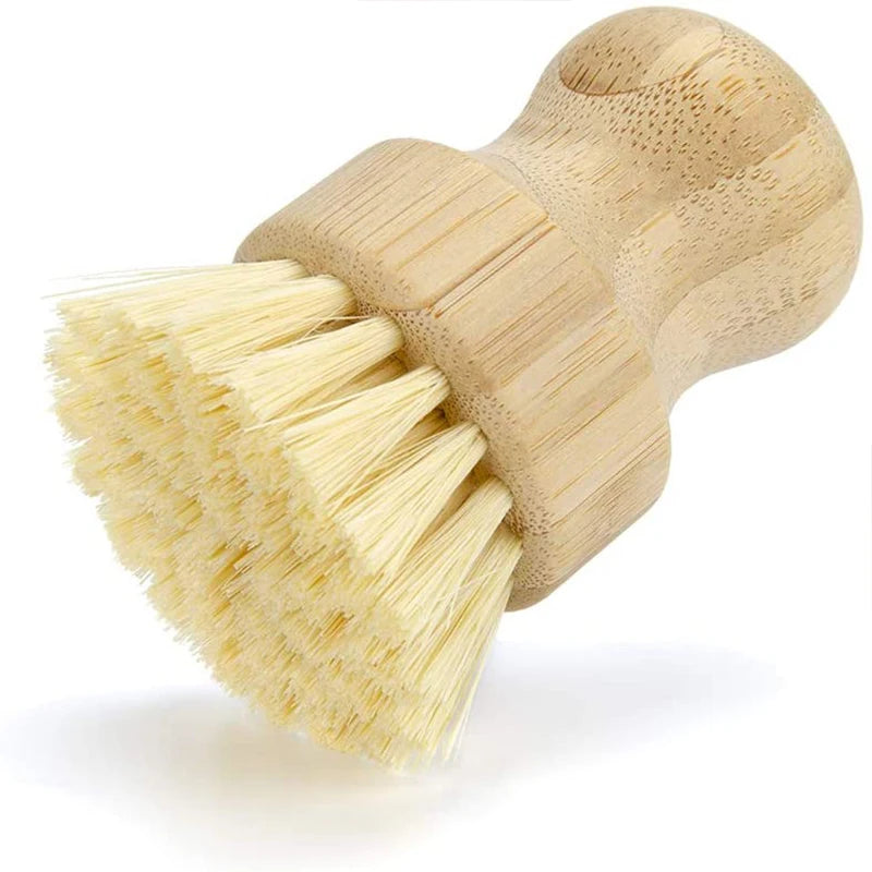 Private Label Natural Scrub Brush Kitchen Cleaning Brushes Bamboo Sisal Dish Brush