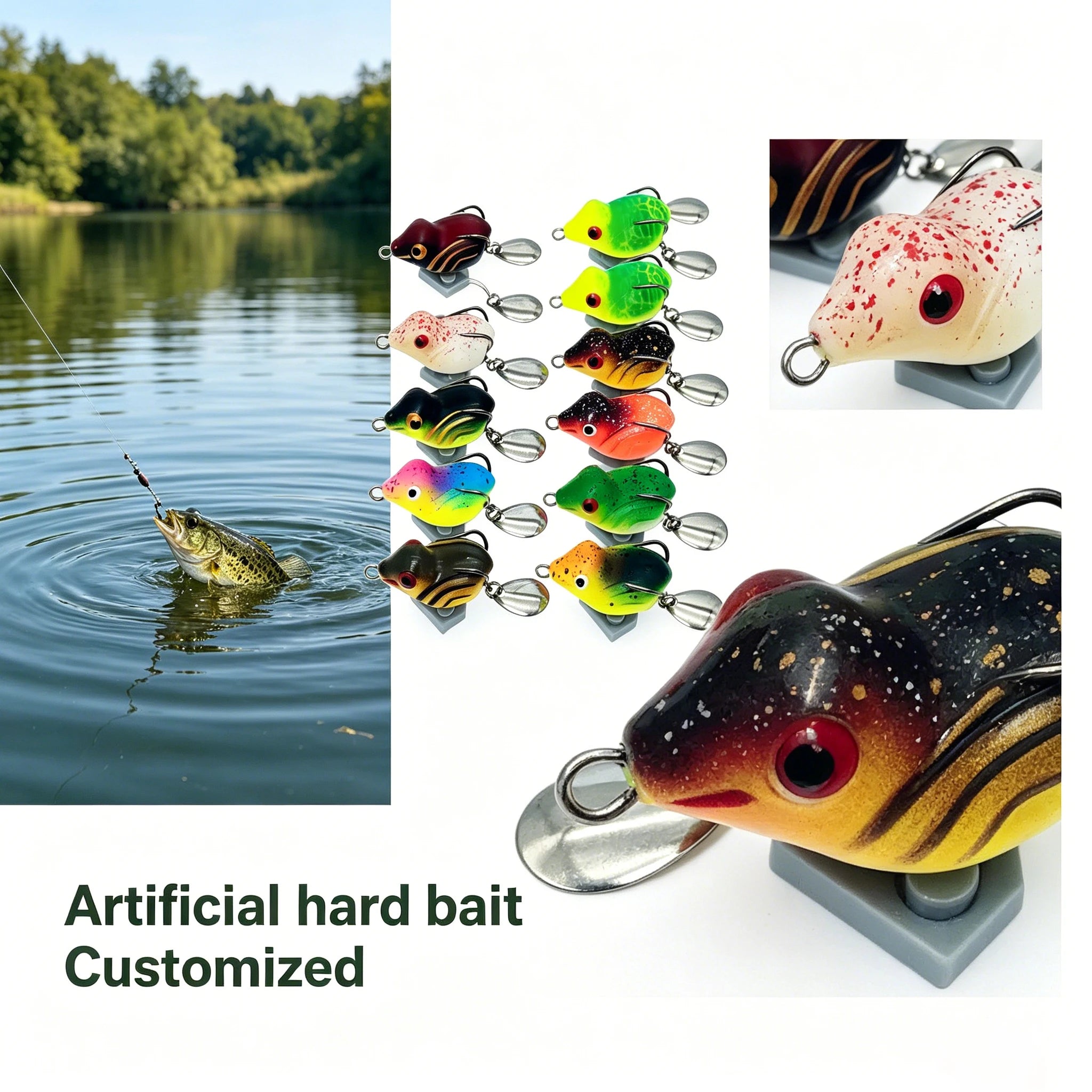 Nm Frog Fishing Lure Lifelike Swimming Action Rubber Frog Bait Long Casting Freshwater Predator Lure