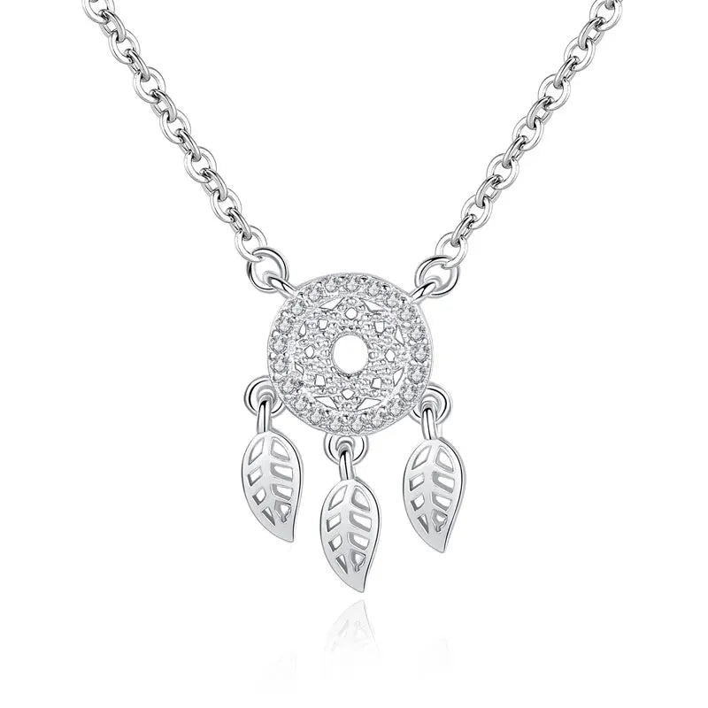 Hot Fashion New Arrivals 925 Sterling Silver Cute Dreamcatcher Necklaces Pendants for Women for Weddings