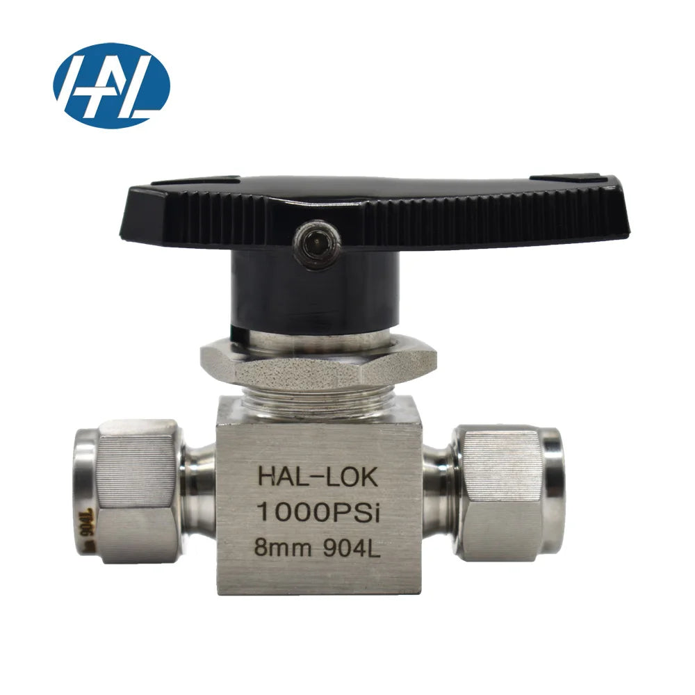 HAL-LOK YBQF-904QF High Pressure 3000psi Manual Gas Stainless Steel One-Piece Ball Valve Double Ferrule Type