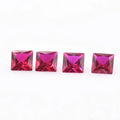 Wholesale 5A square Princess Cut Ruby Red Ruby 5# Dark Blood Ruby8# Synthetic Ruby Stone