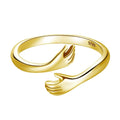 Hug Ring for Women to Send Their Girlfriends Couple Finger Ring Fine Jewelry Ring Rainbowking 925 Sterling Silver CHRISTIAN 2pcs