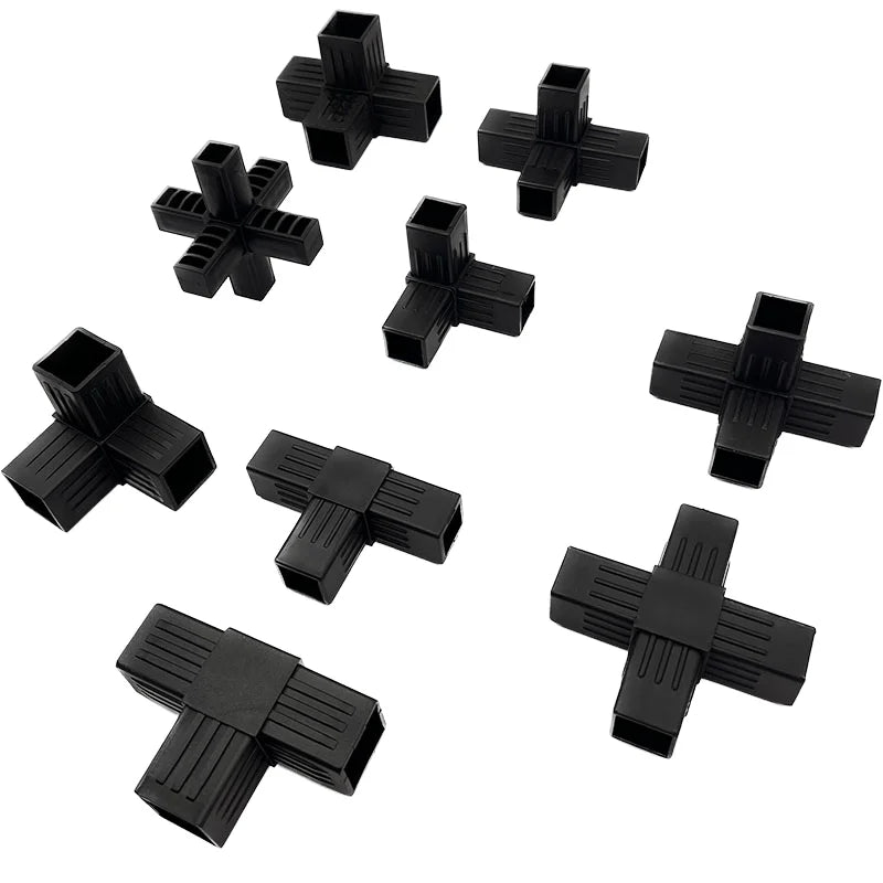 Plastic Pipe Fittings 1-6 Way Right Angle Plastic Connector 3 Way Plastic Corner Conector for square Tubes