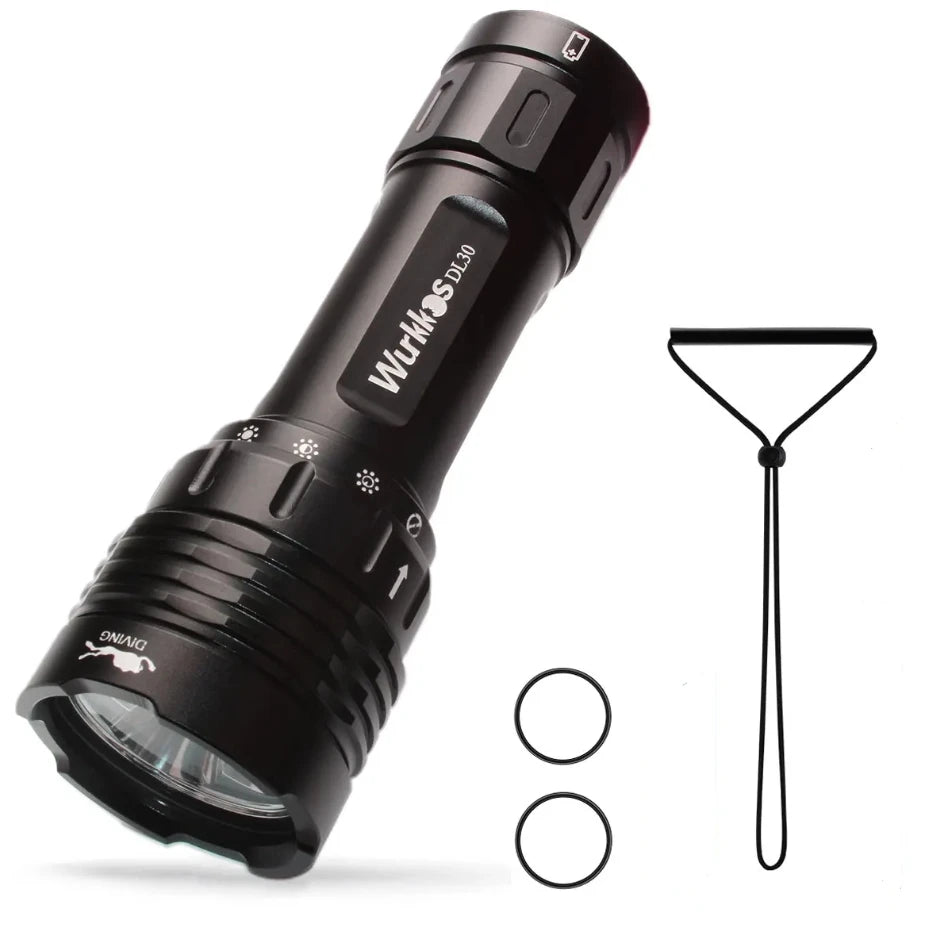 Wurkkos DL30 3600lm Long Throwing Dive Light IPX8 Waterproof Underwater Torch 21700 Powerful LED Flashlight for Diving