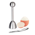 1 Egg Cutter Topper +1 Egg Spoon Set 18/8 Stainless Steel Egg Cracker Tools