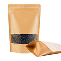 US Warehouse Wholesale Yellow Black White Stand up Pouches Recycled Biodegradable Kraft Paper Food Bags with Windows