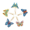 5pcs/Set DIY Diamond Key Chain Butterfly Pendant Charm Special Shaped Diamond Painting Keyring Animal Keychain