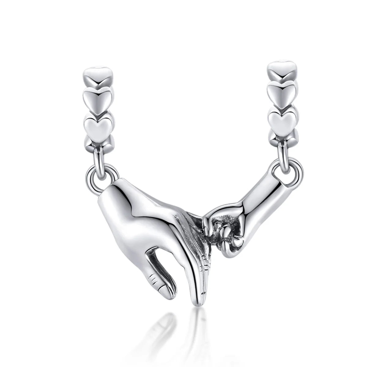 SCC1700 Fine Jewelry Accessories Hand in Hand Charms 925 Silver Zircon Daily S925 Sterling Silver Simple Gold Pendant Design