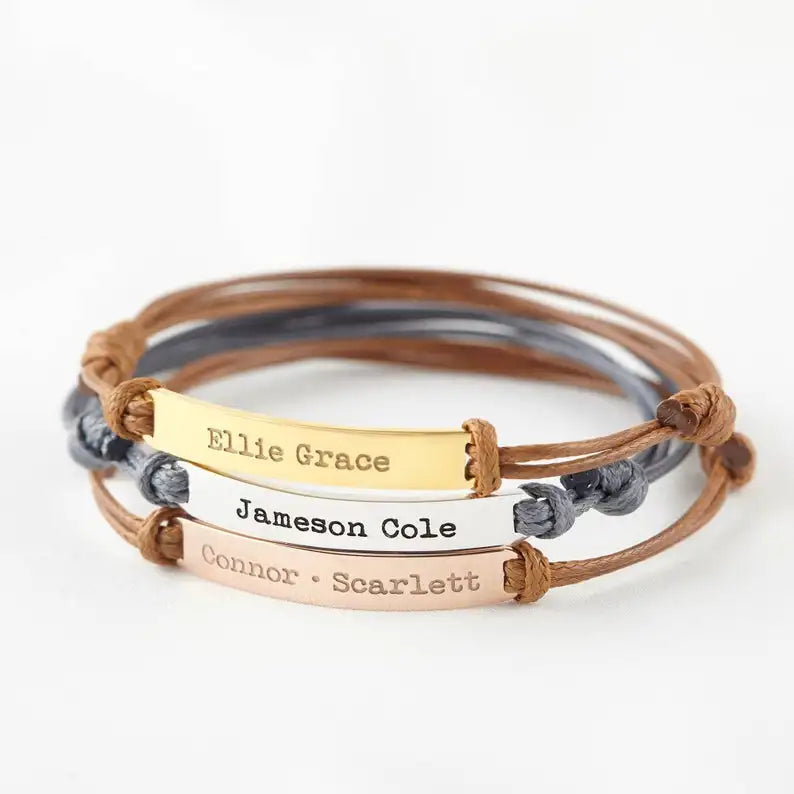 Manufacturing Inspire Jewelry Name Bar Personalized Jewelry Engraved Name Inspirational Bracelet for Women Children Teenage